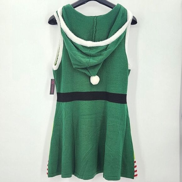 No Boundaries Elf Dress Size XXXL Womens Juniors Hooded Christmas Holiday Party - Picture 2 of 9